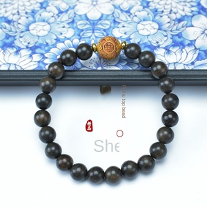 Bracciale in Legno YL <span class=keywords><strong>Chen</strong></span> Xiang per Uomo e Donna, Fai-da-Te con Fiori, Pixiu, Rosario, Perla di Buddha a Cerchio Singolo per Meditazione - Product Image 3