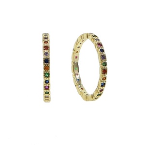Colorful CZ Eternity Band <strong>Ring</strong> Thin Skinny Engagement Wedding Band Rainbow Color Classic Simple Round <strong>Circle</strong> Mid Finger <strong>Rings</strong> - Product Image 5