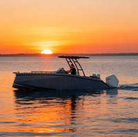 Yacht en fibre de verre Premium de 23 pieds: bateau de sport à pont ouvert avec toit bimini, structure soudée et transport facile pour la pêche