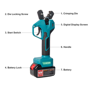 Alicates de crimpado eléctricos hidráulicos de prensado en frío recargables 18V 2.5Ah LY-35, herramienta rápida para <span class=keywords><strong>terminales</strong></span> desnudos tipo tubo aislado pequeño - Product Image 4