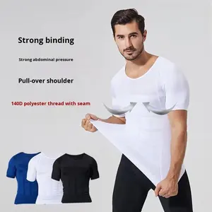 Minceur Corps Shaper Compression Chemise Contrôle Du Ventre Plus Mince Shapewear Gynecomastia Undershirt <span class=keywords><strong>Posture</strong></span> Corrector Tops - Product Image 1