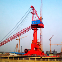 Grue à flèche monopode et bipode pour centrale électrique offshore, grue portique flottante pour chantier naval, grue à flèche inclinable de type portique