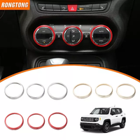 Anneau de décoration pour Jeep Renegade 2015 — 2017, accessoires d'intérieur de voiture, bouton-poussoir, cadre d'anneau pour climatisation