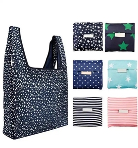 Mở rộng gấp Tote Túi gấp hàng tạp hóa Túi tái sử dụng bolsas 190t 210t polyester có thể gập lại hàng tạp hóa mua sắm túi - Product Image 1