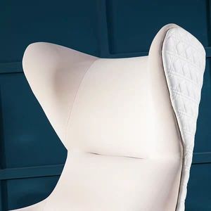 Modern High <strong>Back</strong> <strong>Wing</strong> <strong>Chair</strong> with Armrest Metal Steel Legs Leather Living Room Leisure Lounge <strong>Chair</strong> Hotel Accent <strong>Chair</strong> - Product Image 5