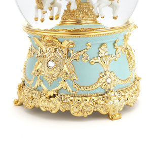 OEM Factory Customized 120MM Blue Gold Carousel Musical Water Globe for <b>Baby</b> Kids - Product Image 3