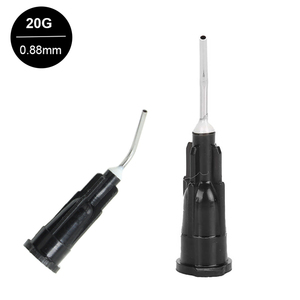 100 agujas dispensadoras de punta roma precurvadas negras de 20g - Product Image 2