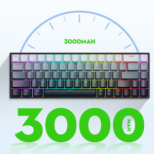 Tùy chỉnh 68-Key RBG <span class=keywords><strong>backlit</strong></span> có dây bàn phím cơ khí 2.4G + BT hot swappable cấu hình thấp phím nhựa cho máy tính chơi game - Product Image 5