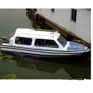 商用船玻璃纤维全船舱船，用于运输8-10个座位的河流和湖泊，供官方使用