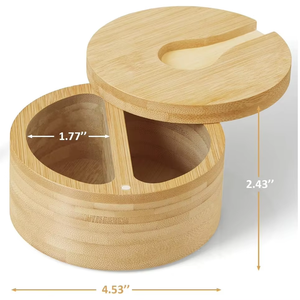 Vendita calda 2-vano cantina di zucchero con coperchio girevole ciotole di pepe per Sale e spezie Dual 6 oz contenitore di Sale di bambù - Product Image 1