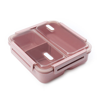 Boîte à collation étanche en plastique à 3 compartiments écologique Conteneur à lunch Boîte à lunch Bento en silicone Nourriture pour enfants