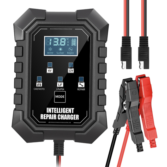Smart Automatic Fast Battery Charger for Motorcycle & Car Power Accessory Compatible with Various Vehicles