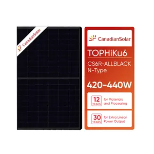 Canadian Solar Panels n-type topcon 420W 425W 430W 435W 440W 445W 450W All Black Solar Panels For Camping Car Home Roof