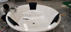 All'aperto di alta qualità embeding 4 persone <span class=keywords><strong>vasca</strong></span> da bagno rotonda <span class=keywords><strong>tavolino</strong></span> giardino giardino yacuzzi party swimming serrature esterne - Product Image 4