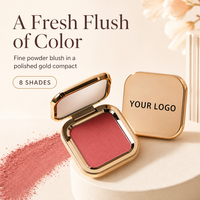 Palette de fards à joues mats vegan 8 couleurs, longue tenue, aspect naturel, pour usage quotidien du maquillage du visage