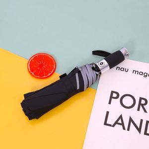 Paraguas de Viaje Plegable Automático de Acero con Tres Pliegues y Banda Reflectante para Coche, Personalizable, de Última Generación para Negocios Creativos - Product Image 3