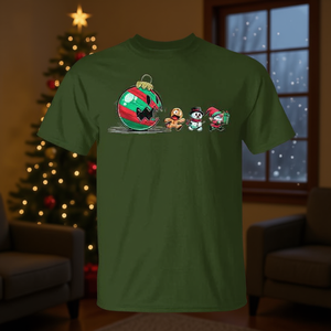 T-shirt natalizia retrò da gamer, design natalizio, abbigliamento casual da uomo - Product Image 3