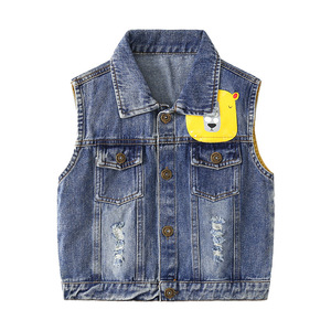 2023 <span class=keywords><strong>chaleco</strong></span> <span class=keywords><strong>vaquero</strong></span> informal para niños con estampado de dibujos animados al por mayor Street Trend prendas de vestir exteriores de moda para niños pequeños - Product Image 2