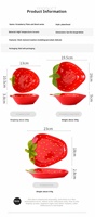 Creatieve aardbeivormige wegwerp keramische borden, modern schattig fruitdesign, porselein voor kinderen & dessertfeestjes.