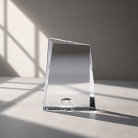 Trophée en cristal facetté, ornement géométrique transparent en verre gravé au laser 3D, souvenir pour la décoration de bureau et de maison