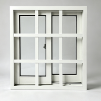 Ventana Corredera Horizontal de Alta Seguridad de Aleación de Aluminio, Doble Vidrio Templado, Marco Antirrobo con Rejillas Antirrobo para Casa