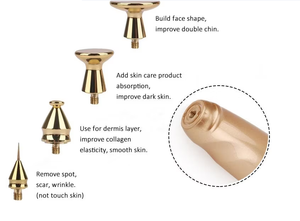 Appareil de raffermissement portable à plasma d'or pour le visage et le corps, élimination des cicatrices, taches et rides, usage domestique et spa, 6 embouts - Product Image 4