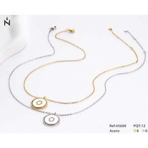 Collar con Colgante de Diamante en Forma de Letra O, Cadena de 2 cm, Joyería de Moda - Product Image 1