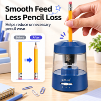 Pengasah Pensil Elektrik 3 Kecepatan Portabel Bertenaga AC dan Baterai Pensil Jumbo yang Dapat Disesuaikan Pensil 6-12mm Perlengkapan Sekolah Anak-anak