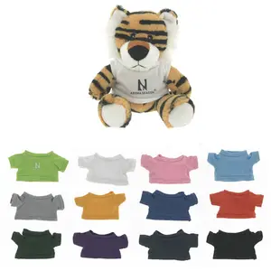 Custom printing Logo popular product tiger plush doll promotion gifts cute soft tiger plush toys with t-shirt