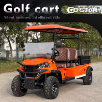 Carrito de Golf de 4 Pasajeros Equipado con Batería de Plomo-Ácido, Plataforma de Carga Grande, Vehículo de Doble Uso para Pasajeros y Carga, Ideal para Villas y Parques