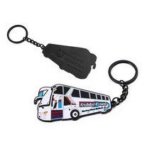 Porte-clés personnalisé en métal émaillé souple avec logo coloré en forme de mini bus