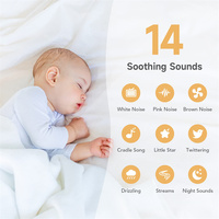 Machine à bruit blanc Rgb Veilleuse 14 sons apaisants Éclairage LED coloré Abs Branchement Contrôle par application Pour bébé Chambre d'enfant Aide au sommeil