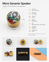 Haut-parleur miniature personnalisé en titane PU pour écouteurs, 4,9 mm de diamètre, accessoires pour écouteurs intra-auriculaires (IEM) avec micro-dynamique, pièces détachées pour casque