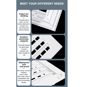 Sistema HVAC, fuelle de <span class=keywords><strong>aluminio</strong></span>, difusor cuadrado, <span class=keywords><strong>aire</strong></span> <span class=keywords><strong>acondicionado</strong></span>, doble persiana, cubierta de ventilación de <span class=keywords><strong>aire</strong></span> ajustable - Product Image 2