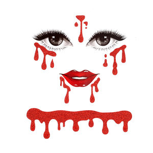 Bâton de maquillage pour les yeux européen Halloween Décoration du visage Strass Poudre d'échalote Bijou de <span class=keywords><strong>tatouage</strong></span> Autocollants Sexy Bijou de corps blanc - Product Image 6