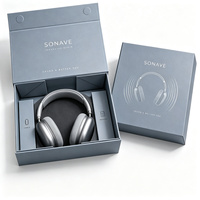 Boîte cadeau rigide pliable personnalisée avec doublure en mousse et gaufrage pour l'emballage d'écouteurs et de produits audio