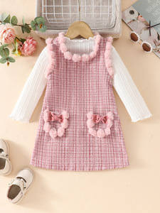 ชุดเซ็ตสองชิ้นสำหรับเด็กผู้หญิง ฤดูใบไม้ร่วง ฤดูหนาว เสื้อสเวตเตอร์ผูกโบว์พร้อมผ้าคลุมไหล่ กระโปรง ชุดเสื้อสเวตเตอร์เด็กทันสมัย ชุดเสื้อผ้าเด็กผู้หญิง ขนาด 80-140 ซม. - Product Image 3