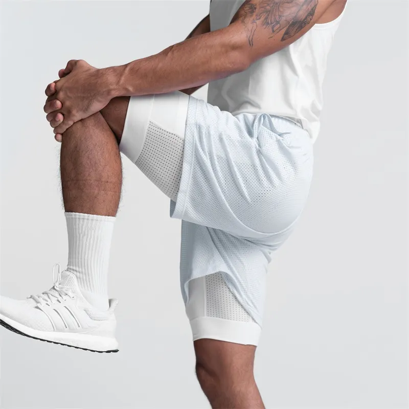 Men's White Athletic Shorts