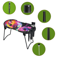 Ensemble de plateaux roulants en métal Établi pour cigarettes avec logo personnalisé Table de plateau de remplissage pliable 9 en 1 avec support Kits pour fumer