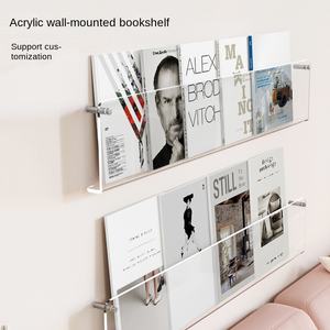 رف كتب أكريليك مثبت على الحائط، حامل لكتب الصور، رف عرض معلق للديكور، منظم تخزين حائطي قابل للتخصيص - Product Image 3
