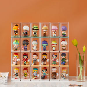 Vitrine d'exposition en acrylique Hy-73, transparente, anti-poussière, pour figurines Pop Mart, avec couvercle, étagère à 2 niveaux - Product Image 3