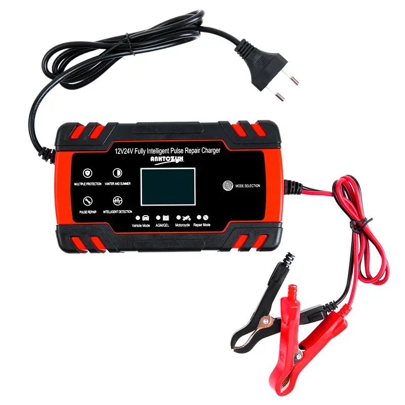 New 8Amp Intelligent Car Battery Charger Pulse Repair Starter 12V/24V AGM/GEL