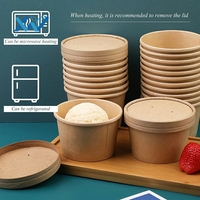 Bols en céramique avec couvercles en carton, matériaux recyclés, qualité alimentaire, bols à soupe en kraft chaud, grands bols à salade