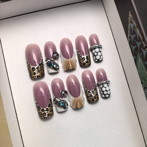 <span class=keywords><strong>Uñas</strong></span> Acrílicas Hechas a Mano con Diseño <span class=keywords><strong>de</strong></span> Flores 3D, 10 Piezas, <span class=keywords><strong>Uñas</strong></span> Postizas Personalizadas, Nuevas <span class=keywords><strong>Uñas</strong></span> Artificiales para Dedos - Product Image 2