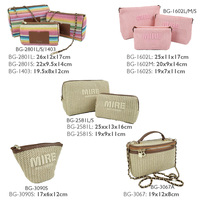 Sac à Makeup Eco Coloré Voyage Grand Jacquard Terry Rose Mignon Logo - Grande Capacité Zip