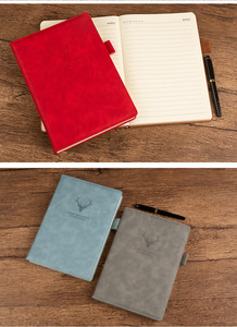 Chất lượng cao A5 Tạp Chí Nhật Ký máy tính xách tay bìa cứng in logo <span class=keywords><strong>PU</strong></span> da với chủ đề may ràng buộc và chủ bút - Product Image 5