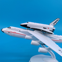 Modèle d'avion Antonov 225 de 21 cm avec le navette spatiale Buran, échelle 1/400, modèle d'avion en résine moulée sous pression, décoration de bureau avec support d'affichage