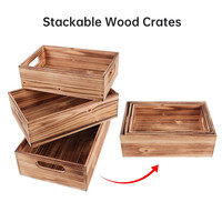 Caisses décoratives en bois Boîte de rangement en bois Boîte de rangement Caisses de nidification en bois rustiques avec poignées