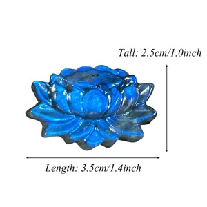 Neuheiten 35mm Halbe del stein Handwerk Natur Blue Flash Labradorite Carving Lotus für Reiki - Product Image 4