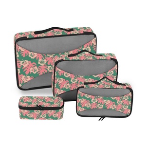6-Pack Monstera Design Custom Print Suitcase <b>Storage</b> Organizer Set Travel Compress Packing Cubes Set for Clothes - Product Image 2